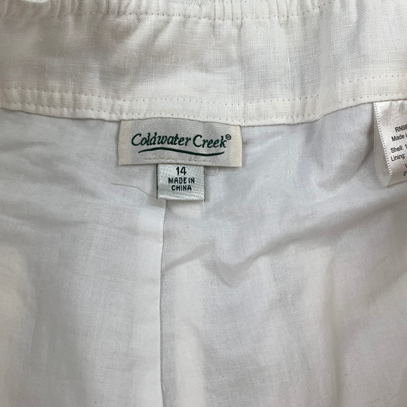 COLDWATER CREEK Linen Belted Cropped Pants - Picture 4 of 7